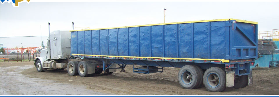 METALX Recycling Ltd. truck with large blue recycling bin in Edmonton
